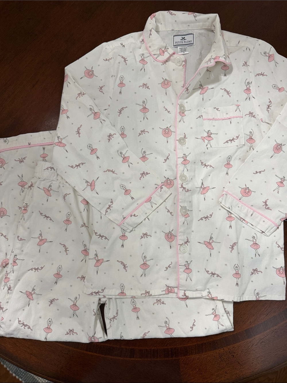 Petite Plume Kid's Twill Pajama Set- Sugar Plum Fairy Ballerina 8 - Picture 3 of 6